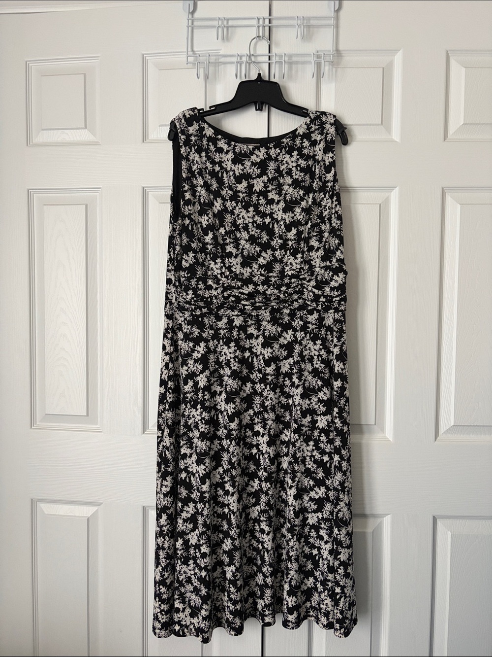 Dress Barn Black and White Floral Midi Dress
